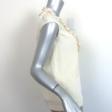 Kate Spade Ruffled Polka Dot Top Ivory Size Extra Small Cap Sleeve Blouse NEW