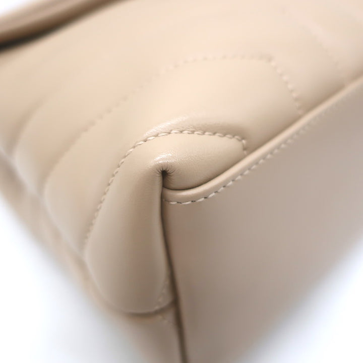 Saint Laurent Small LouLou Y-Quilted Shoulder Bag Beige Leather Crossbody