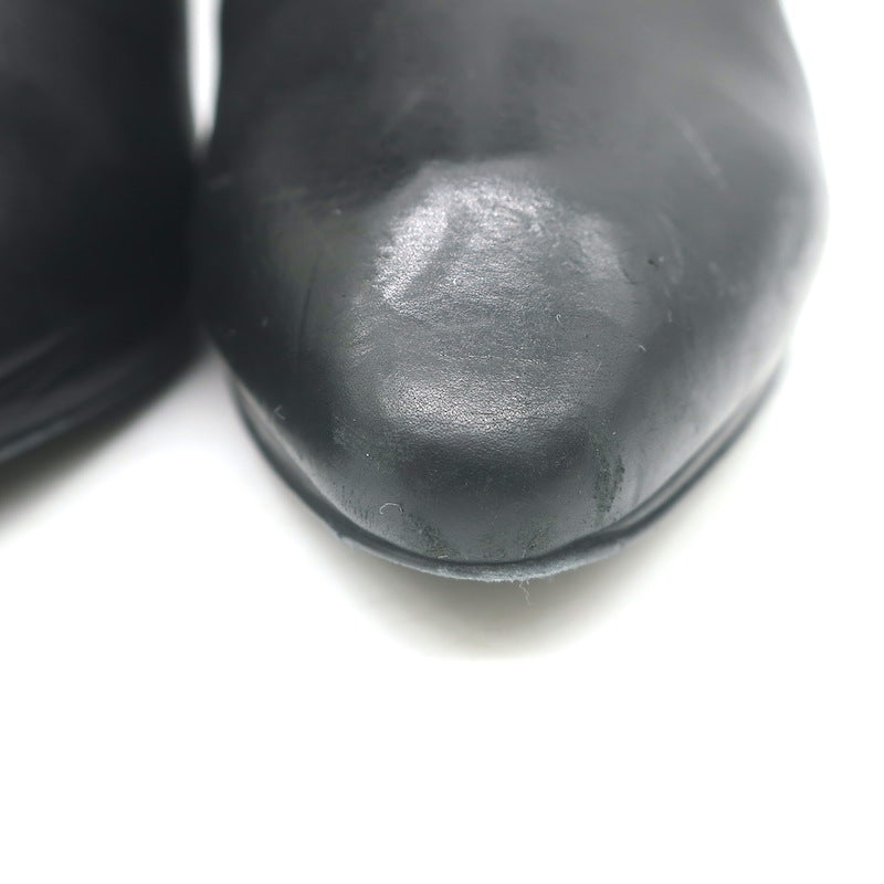 Lanvin Metal-Heel Platform Booties Black Leather Size 40