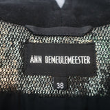 Ann Demeulemeester Asymmetric Jacket Gold Metallic Linen-Blend Size 38