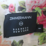 Zimmermann Billows Smocked Mini Dress White Floral Print Linen-Silk Size 1