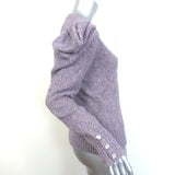 Veronica Beard Novah Puff Sleeve Sweater Lilac Pointelle Knit Size Medium