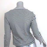Doen Paulette Tee Navy/White Nantucket Stripe Size Medium Boatneck Top