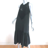 Ulla Johnson Fringed Midi Dress Sanna Black Silk Macrame Size 2