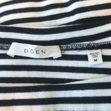 Doen Paulette Tee Navy/White Nantucket Stripe Size Medium Boatneck Top