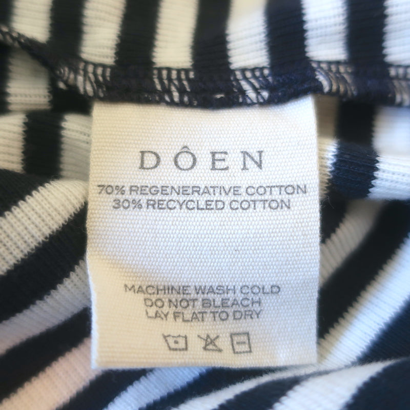 Doen Paulette Tee Navy/White Nantucket Stripe Size Medium Boatneck Top