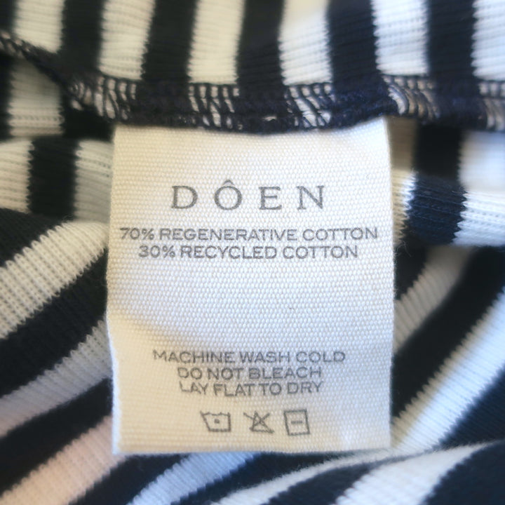 Doen Paulette Tee Navy/White Nantucket Stripe Size Medium Boatneck Top
