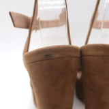 Stuart Weitzman Joni Crisscross Platform Sandals Brown Suede Size 38.5