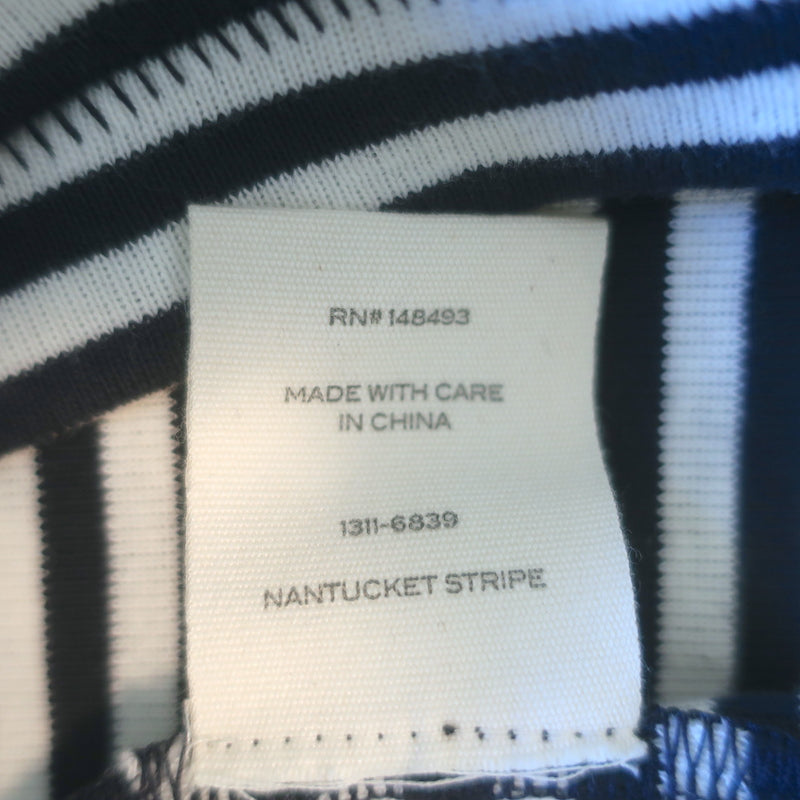 Doen Paulette Tee Navy/White Nantucket Stripe Size Medium Boatneck Top