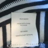 Doen Paulette Tee Navy/White Nantucket Stripe Size Medium Boatneck Top