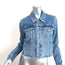 Off-White c/o Virgil Abloh Flower Shop Cropped Jean Jacket Blue Denim Size 40