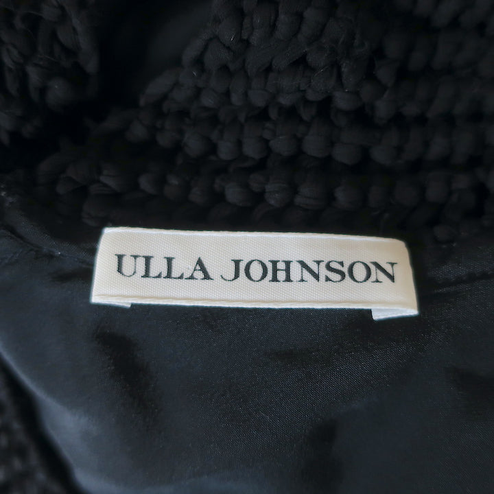 Ulla Johnson Fringed Midi Dress Sanna Black Silk Macrame Size 2