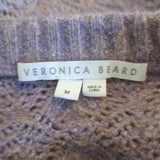 Veronica Beard Novah Puff Sleeve Sweater Lilac Pointelle Knit Size Medium