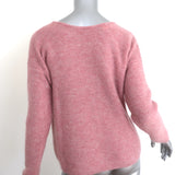 Sezane Gaspard Cardigan Pink Mohair-Alpaca Size Small Crewneck Sweater