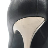 Lanvin Metal-Heel Platform Booties Black Leather Size 40