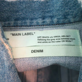 Off-White c/o Virgil Abloh Flower Shop Cropped Jean Jacket Blue Denim Size 40