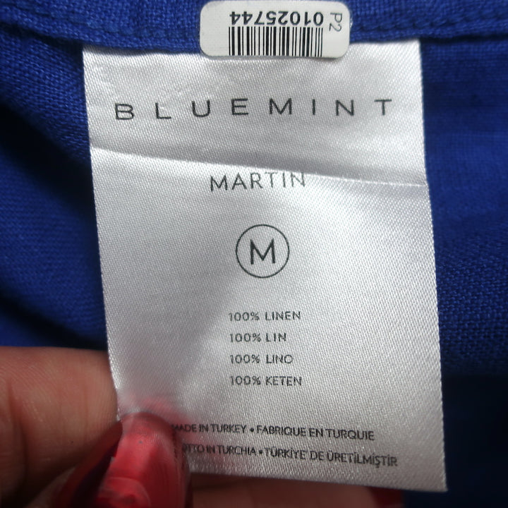 Bluemint Martin Long Sleeve Linen Button Down Shirt Blue Size Medium