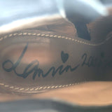 Lanvin Metal-Heel Platform Booties Black Leather Size 40