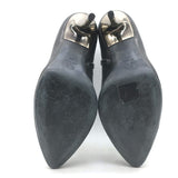 Lanvin Metal-Heel Platform Booties Black Leather Size 40