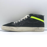 Golden Goose Glitter Mid Star Sneakers Black & Silver Metallic Leather Size 41