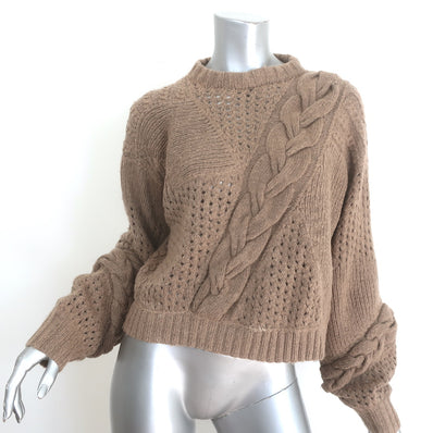 Alejandra Alonso Rojas Patchwork Knit Sweater Brown Cashmere-Blend Size Large