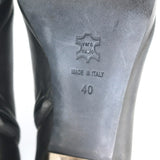 Lanvin Metal-Heel Platform Booties Black Leather Size 40