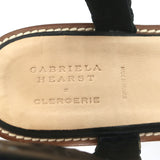 Gabriela Hearst x Clergerie Hester Platform Raffia Sandals Black Size 39.5 NEW