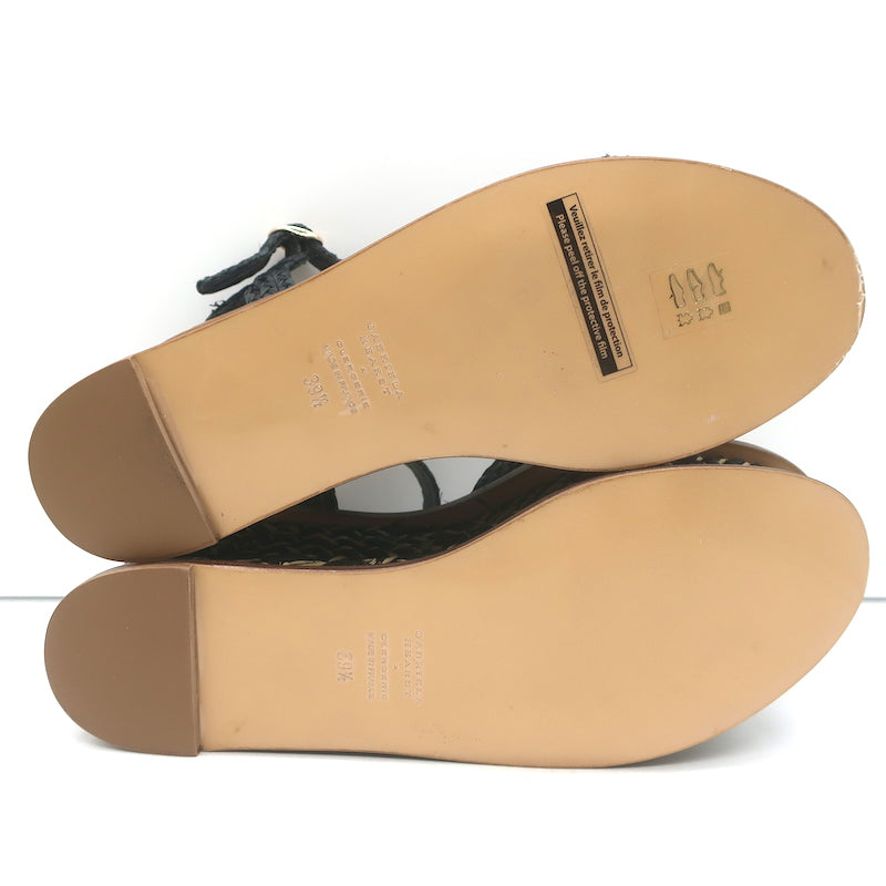Gabriela Hearst x Clergerie Hester Platform Raffia Sandals Black Size 39.5 NEW