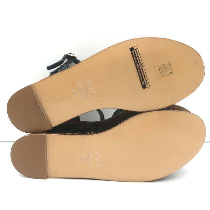 Gabriela Hearst x Clergerie Hester Platform Raffia Sandals Black Size 39.5 NEW