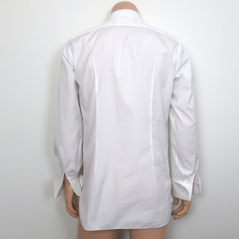 Tom Ford Bib-Front Tuxedo Shirt White Cotton Pique &amp; Poplin Size 40 - 15 3/4