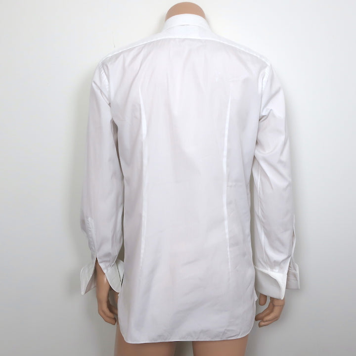 Tom Ford Bib-Front Tuxedo Shirt White Cotton Pique &amp; Poplin Size 40 - 15 3/4