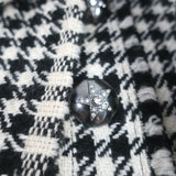 Dolce & Gabbana Tie-Neck Short Sleeve Jacket Black/White Houndstooth Size 38