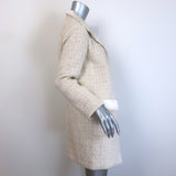 Vintage Chanel Metallic Tweed Open-Front Coat Cream/Gold Mohair-Blend Size 34
