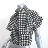 Dolce & Gabbana Tie-Neck Short Sleeve Jacket Black/White Houndstooth Size 38
