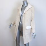 Vintage Chanel Metallic Tweed Open-Front Coat Cream/Gold Mohair-Blend Size 34