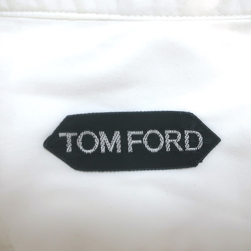 Tom Ford Bib-Front Tuxedo Shirt White Cotton Pique &amp; Poplin Size 40 - 15 3/4