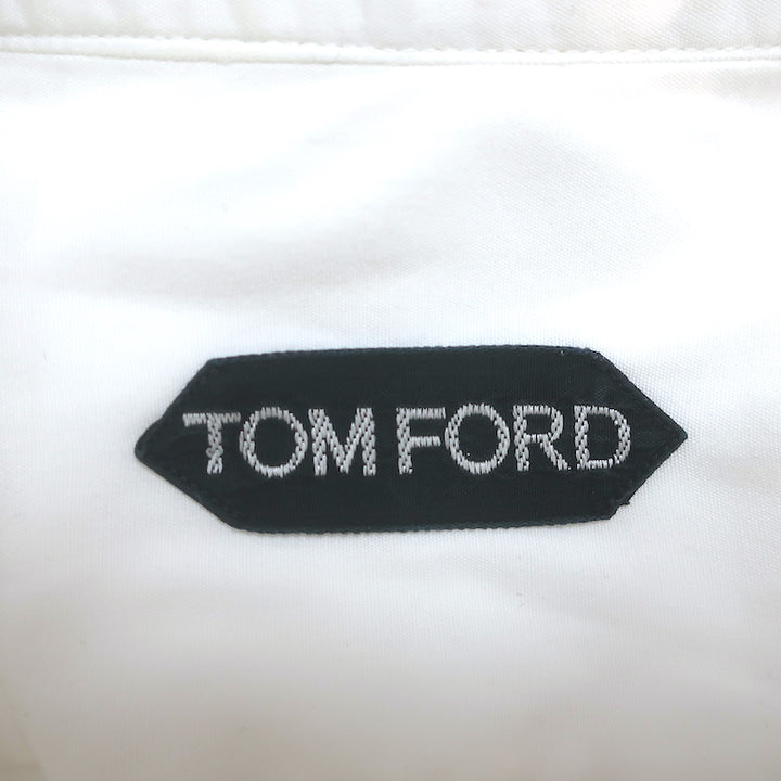 Tom Ford Bib-Front Tuxedo Shirt White Cotton Pique &amp; Poplin Size 40 - 15 3/4