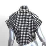 Dolce & Gabbana Tie-Neck Short Sleeve Jacket Black/White Houndstooth Size 38