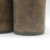 Brunello Cucinelli Monili-Trim Platform Wedge Slide Sandals Brown Suede Size 38