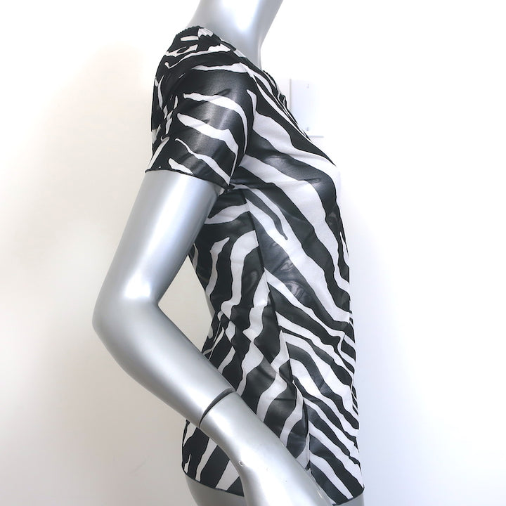 Dolce &amp; Gabbana Underwear Zebra Print Mesh Top Black/White Size Large