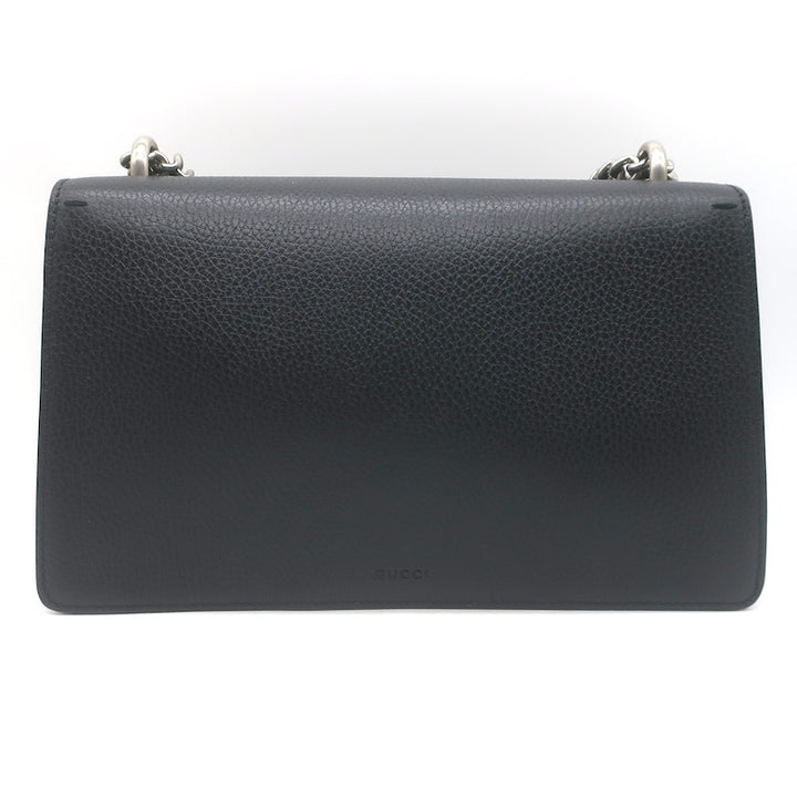 Gucci Dionysus Crystal-Embellished Small Shoulder Bag Black Grained Leather