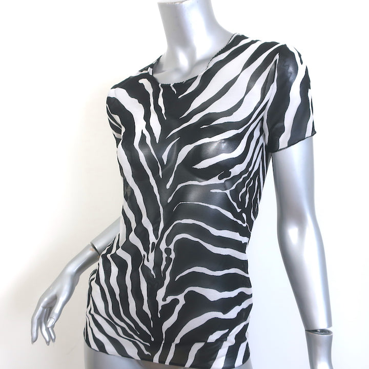 Dolce &amp; Gabbana Underwear Zebra Print Mesh Top Black/White Size Large