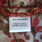 MISA Ilanit Tiered Mini Dress Red/Pink Floral Print Chiffon Size Small