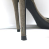 Celine D'Orsay Pumps Gray Suede Size 40.5 Pointed Toe Heels