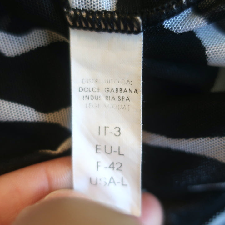 Dolce &amp; Gabbana Underwear Zebra Print Mesh Top Black/White Size Large