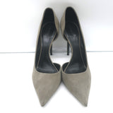 Celine D'Orsay Pumps Gray Suede Size 40.5 Pointed Toe Heels
