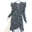 Jonathan Simkhai Polka Dot Puff Sleeve Belted Dress Black Crepe Size 12