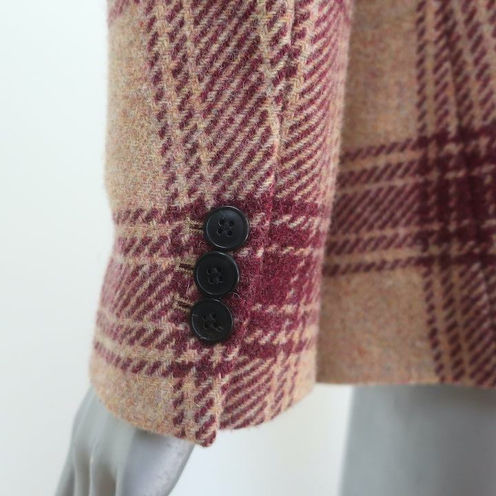 Isabel Marant Etoile Kerstin Windowpane Plaid Blazer Beige/Red Wool Size 38