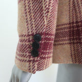 Isabel Marant Etoile Kerstin Windowpane Plaid Blazer Beige/Red Wool Size 38