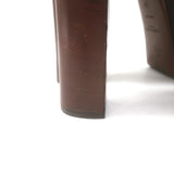 Saint Laurent Tribute Super Platform T-Strap Sandals Black Leather Size 39